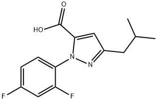 1-(2,4-DIFLUOROPHENYL)-3-(2-METHYLPROPYL)-1H-PYRAZOLE-5-CARBOXYLIC ACID 结构式