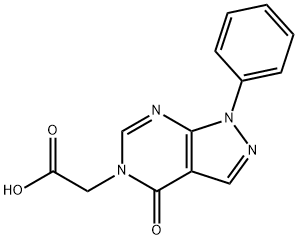 (4-氧代-1-苯基-1,4-二氢-5H-吡唑并[3,4-D]嘧啶-5-YL)乙酸 结构式