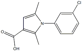 1-(3-CHLOROPHENYL)-2,5-DIMETHYL-1H-PYRROLE-3-CARBOXYLIC ACID 结构式