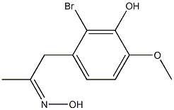 2-Bromo-3-hydroxy-4-methoxyphenylacetone oxime 结构式