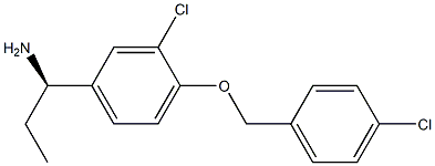 (1R)-1-(3-Chloro-4-[(4-chlorophenyl)methoxy]phenyl)propylamine 结构式