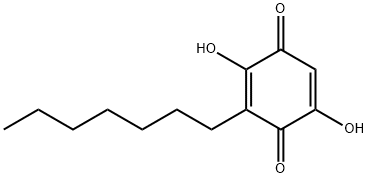 3-HEPTYL-2,5-DIHYDROXY-[1,4]BENZOQUINONE 结构式