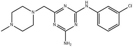 N-(3-CHLOROPHENYL)-6-[(4-METHYLPIPERAZIN-1-YL)METHYL]-1,3,5-TRIAZINE-2,4-DIAMINE 结构式