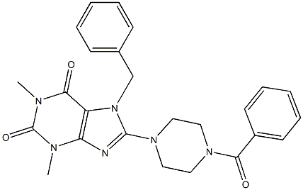 8-(4-BENZOYLPIPERAZIN-1-YL)-7-BENZYL-1,3-DIMETHYL-3,7-DIHYDRO-1H-PURINE-2,6-DIONE 结构式