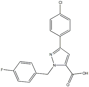 1-(4-FLUOROBENZYL)-3-(4-CHLOROPHENYL)-1H-PYRAZOLE-5-CARBOXYLIC ACID 结构式