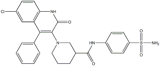 1-(6-Chloro-2-oxo-4-phenyl-1,2-dihydroquinolin-3-yl)-N-(4-sulfamoylphenyl)piperidine-3-carboxamide 结构式