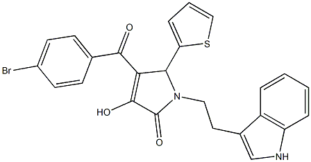 1-(2-(1H-INDOL-3-YL)ETHYL)-4-(4-BROMOBENZOYL)-3-HYDROXY-5-(THIOPHEN-2-YL)-1H-PYRROL-2(5H)-ONE 结构式