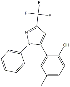 4-METHYL-2-[1-PHENYL-3-(TRIFLUOROMETHYL)-1H-PYRAZOL-5-YL]PHENOL 结构式