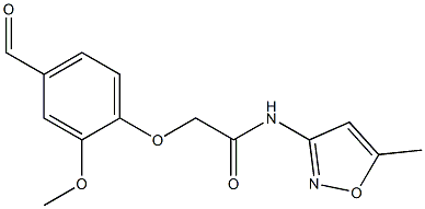 2-(4-FORMYL-2-METHOXYPHENOXY)-N-(5-METHYLISOXAZOL-3-YL)ACETAMIDE 结构式