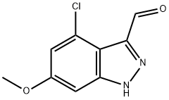 4-CHLORO-6-METHOXY-3-(1H)INDAZOLE CARBOXALDEHYDE 结构式
