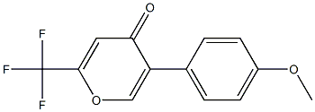 5-[4-(METHOXY)PHENYL]-2-(TRIFLUOROMETHYL)PYRAN-4-ONE 结构式