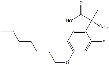 (2R)-2-Amino-2-(2-fluoro-4-heptyloxyphenyl)propanoic acid 结构式