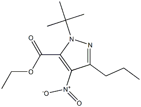 1-(TERT-BUTYL)-4-NITRO-3-PROPYL-1H-PYRAZOLE-5-CARBOXYLIC ACID ETHYL ESTER 结构式