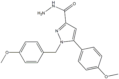 1-(4-METHOXYBENZYL)-5-(4-METHOXYPHENYL)-1H-PYRAZOLE-3-CARBOHYDRAZIDE 结构式