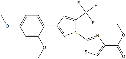 Methyl 2-[3-(2,4-dimethoxyphenyl)-5-(trifluoromethyl)-1H-pyrazol-1-yl]-1,3-thiazole-4-carboxylate 结构式