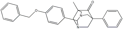 2-[4-(Benzyloxy)phenyl]-5-methyl-7-phenyl-1,3-diazatricyclo[3.3.1.1~3,7~]decan-6-one 结构式
