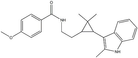 N-{2-[2,2-DIMETHYL-3-(2-METHYL-1H-INDOL-3-YL)CYCLOPROPYL]ETHYL}-4-METHOXYBENZAMIDE 结构式