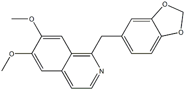 1-(1,3-苯并二唑-5-基甲基)-6,7-二甲氧基异喹啉 结构式