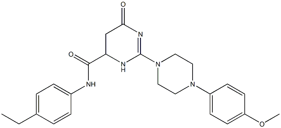 N-(4-ETHYLPHENYL)-2-(4-(4-METHOXYPHENYL)PIPERAZIN-1-YL)-6-OXO-3,4,5,6-TETRAHYDROPYRIMIDINE-4-CARBOXAMIDE 结构式