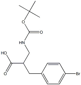 2-N-BOC-2-AMINOMETHYL-3-(4-BROMO-PHENYL)-PROPIONIC ACID 结构式