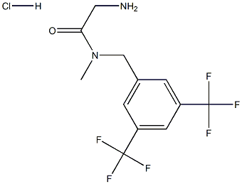 2-Amino-N-[3,5-bis(trifluoromethyl)benzyl]-N-methylacetamide hydrochloride 结构式