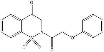 2-(PHENOXYACETYL)-2,3-DIHYDRO-4H-1,2-BENZOTHIAZIN-4-ONE 1,1-DIOXIDE 结构式