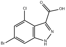 4-氯-6-溴-1H-吲唑-3-甲酸 结构式