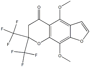 6,7-DIHYDRO-4,9-DIMETHOXY-7,7-BIS(TRIFLUOROMETHYL)-5H-FURO-[3,2-G]-CHROMENE-5-ONE 结构式