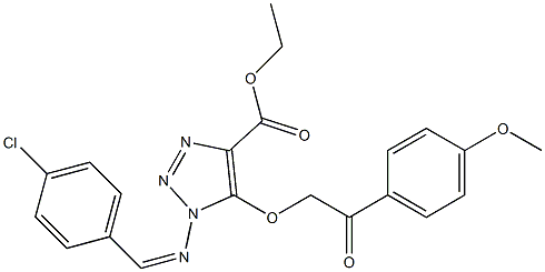 ETHYL 1-{[(1Z)-(4-CHLOROPHENYL)METHYLENE]AMINO}-5-[2-(4-METHOXYPHENYL)-2-OXOETHOXY]-1H-1,2,3-TRIAZOLE-4-CARBOXYLATE 结构式