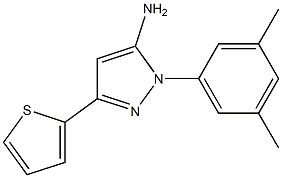 1-(3,5-DIMETHYLPHENYL)-3-THIEN-2-YL-1H-PYRAZOL-5-AMINE 结构式