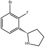 (2S)-2-(3-Bromo-2-fluorophenyl)pyrrolidine 结构式