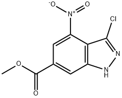 3-氯-4-硝基吲唑-6-甲酸甲酯 结构式