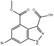 6-BROMO-4-METHOXYCARBONYL-1H-INDAZOLE-3-CARBOXYLIC ACID 结构式