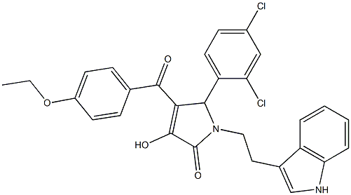 1-(2-(1H-INDOL-3-YL)ETHYL)-5-(2,4-DICHLOROPHENYL)-4-(4-ETHOXYBENZOYL)-3-HYDROXY-1H-PYRROL-2(5H)-ONE 结构式