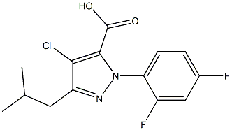 4-CHLORO-1-(2,4-DIFLUOROPHENYL)-3-(2-METHYLPROPYL)-1H-PYRAZOLE-5-CARBOXYLIC ACID 结构式