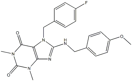 7-(4-FLUOROBENZYL)-8-[(4-METHOXYBENZYL)AMINO]-1,3-DIMETHYL-3,7-DIHYDRO-1H-PURINE-2,6-DIONE 结构式