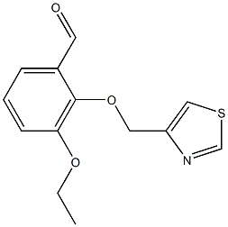 3-ETHOXY-2-(1,3-THIAZOL-4-YLMETHOXY)BENZALDEHYDE 结构式