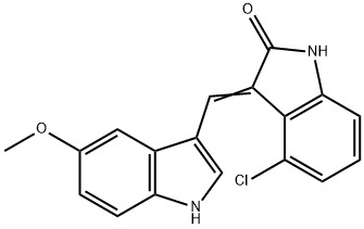 4-CHLORO-3-[(Z)-(5-METHOXY-1H-INDOL-3-YL)METHYLIDENE]-1H-INDOL-2-ONE 结构式