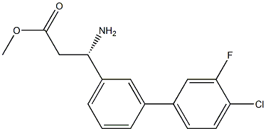METHYL (3S)-3-AMINO-3-[3-(4-CHLORO-3-FLUOROPHENYL)PHENYL]PROPANOATE 结构式