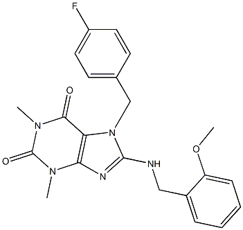 7-(4-FLUOROBENZYL)-8-[(2-METHOXYBENZYL)AMINO]-1,3-DIMETHYL-3,7-DIHYDRO-1H-PURINE-2,6-DIONE 结构式