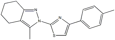 3-METHYL-2-[4-(4-METHYLPHENYL)-1,3-THIAZOL-2-YL]-4,5,6,7-TETRAHYDRO-2H-INDAZOLE 结构式
