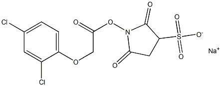 2,4-Dichlorophenoxyacetic acid sulfo-N-hydroxysuccinimide ester sodium salt 结构式