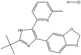 2-(5-BENZO[1,3]DIOXOL-5-YL-2-TERT-BUTYL-3H-IMIDAZOL-4-YL)-6-METHYLPYRIDINE HYDROCHLORIDE 结构式