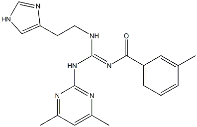 (E)-N-((2-(1H-IMIDAZOL-4-YL)ETHYLAMINO)(4,6-DIMETHYLPYRIMIDIN-2-YLAMINO)METHYLENE)-3-METHYLBENZAMIDE 结构式