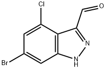6-Bromo-4-chloro-3-(1H)indazole carboxaldehyde 结构式