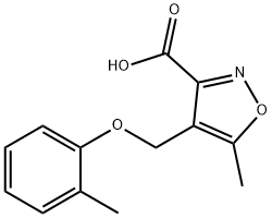 5-甲基-4-[(2-甲基苯氧基)甲基]-3-异恶唑甲酸 结构式