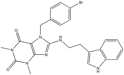 8-(2-(1H-Indol-3-yl)ethylamino)-7-(4-bromobenzyl)-1,3-dimethyl-1H-purine-2,6(3H,7H)-dione 结构式