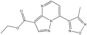 Ethyl 7-(4-methyl-1,2,5-oxadiazol-3-yl)pyrazolo[1,5-a]pyrimidine-3-carboxylate 结构式