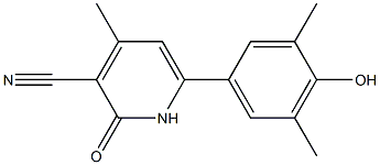 1,2-DIHYDRO-6-(4-HYDROXY-3,5-DIMETHYLPHENYL)-4-METHYL-2-OXOPYRIDINE-3-CARBONITRILE 结构式