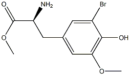 Methyl (2S)-2-amino-3-(3-bromo-4-hydroxy-5-methoxyphenyl)propanoate 结构式